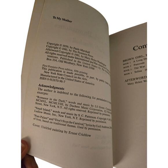 Brown girl, brownstones by Paule Marshall 0912670967 feminist press